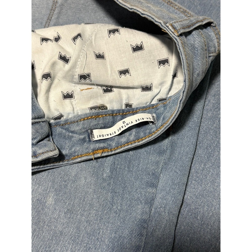 CROWN & IVY Denim High Rise Vintage Straight Size 12 Regular Distressed - Picture 6 of 10